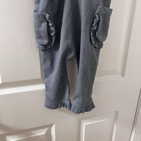 Milkbarn Denim Ruffle Overalls Girls Size 12-18 Months - Picture 13 of 13